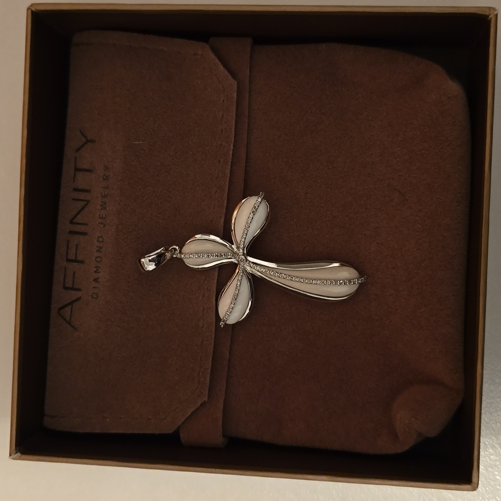 Affinity Diamond and Sterling Silver Cross Pendant